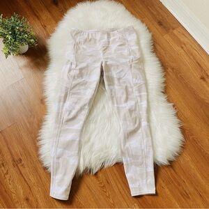 Athleta Camouflage Leggings in Cream and White